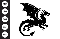 Dragon Silhouette SVG Product Image 1