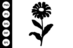 Silhouette Zinnia SVG Product Image 1