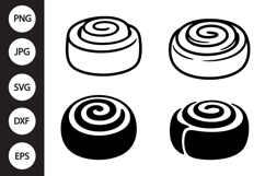 Cinnamon Roll SVG, Cinnamon Roll Clipart Product Image 1