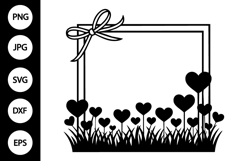 Heart Flowers Frame SVG Product Image 1