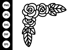 Floral Corner Frame SVG Product Image 1