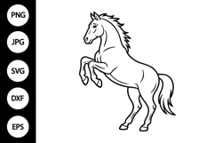 Rearing Horse Outline SVG, Coloring Page Product Image 1