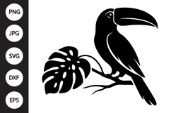 Toucan with Leaf SVG Product Image 1