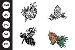 Pinecone with Leaves SVG, Pinecone with Leaves Clipart Product Image 1
