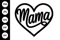 Mama Heart SVG Product Image 1