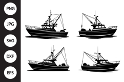 Fishing Boat SVG, Fishing Boat Clipart Product Image 1