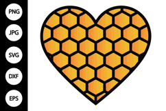 Honeycomb Heart Clipart SVG Product Image 1