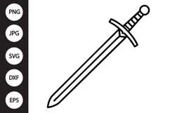 Sword Outline SVG, Coloring Page Product Image 1