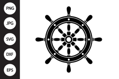 Ship Wheel Silhouette SVG Product Image 1