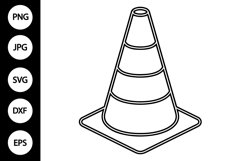 Outline Traffic Cone SVG, Coloring Page Product Image 1