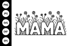 Mama with Flowers SVG Product Image 1