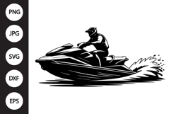 Jet Ski Rider Silhouette SVG Product Image 1
