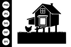 Silhouette Chicken Coop SVG Product Image 1