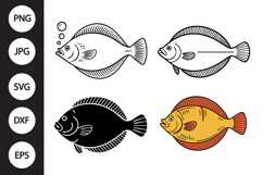 Flounder Fish SVG, Flounder Fish Clipart Product Image 1