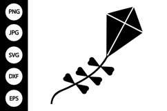 Silhouette Flying Kite SVG Product Image 1