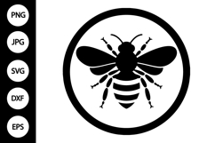 Bee Badge SVG, Bee Silhouette SVG Product Image 1