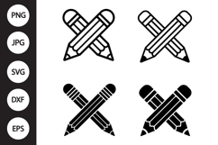 Crossed Pencils SVG, Crossed Pencils Clipart Product Image 1