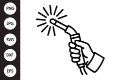 Welding Torch Hand Outline SVG, Coloring Page Product Image 1