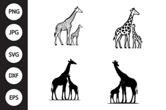 Giraffe Mama and Baby SVG, Giraffe Mama and Baby Clipart Product Image 1