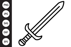 Sword Outline SVG, Coloring Page Product Image 1