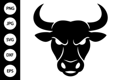 Silhouette Bull Head SVG Product Image 1
