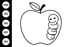 Apple and Worm SVG Product Image 1