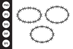 Barbed Wire Oval SVG, Barbed Wire Oval Clipart Product Image 1