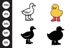 Duck with Rainboots SVG, Duck with Rainboots Clipart Product Image 1