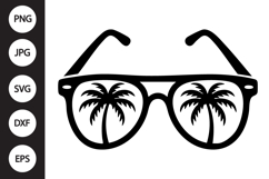 Palm Tree Sunglasses SVG Product Image 1
