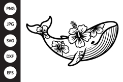 Floral Whale SVG Product Image 1