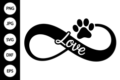 Infinity Love with Paw Print SVG Product Image 1