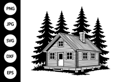 Cabin SVG, Cabin Silhouette SVG Product Image 1