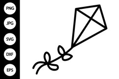 Outline Flying Kite SVG, Coloring Page Product Image 1