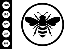 Bee Badge SVG, Bee Silhouette SVG Product Image 1