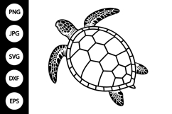 Sea Turtle Outline SVG, Coloring Page Product Image 1