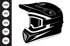 Motocross Helmet Silhouette SVG Product Image 1