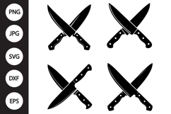 Crossed Knives SVG, Crossed Knives Clipart Product Image 1