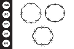 Hexagon Barbed Wire SVG, Hexagon Barbed Wire Clipart Product Image 1