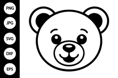 Cute Bear Face SVG Product Image 1
