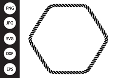 Rope Hexagon Frame SVG Product Image 1
