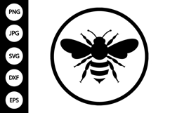 Bee Badge SVG, Bee Silhouette SVG Product Image 1