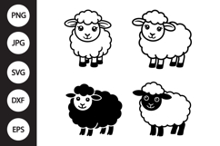 Cute Sheep SVG, Cute Sheep Clipart Product Image 1