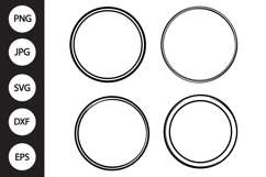 Classic Double Line Circle Frame SVG Product Image 1