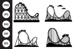 Roller Coaster SVG, Roller Coaster Clipart Product Image 1