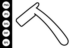 Outline Straight Razor SVG, Coloring Page Product Image 1
