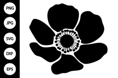 Silhouette Anemone Flower SVG Product Image 1