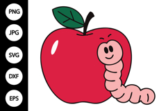 Apple and Worm SVG Product Image 1