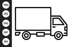 Box Truck Outline SVG, Coloring Page Product Image 1