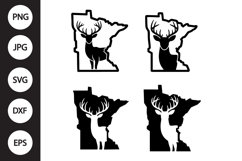 Deer Minnesota SVG, Deer Minnesota Clipart Product Image 1