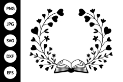 Heart Flowers with Book SVG Product Image 1